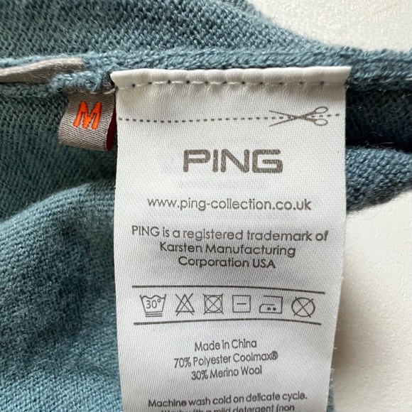 Ping Men's Lgt Blue Merino Wool Blend Sensorwarm 1/4 Zip Sweater Jumper Golf, M - Picture 12 of 16